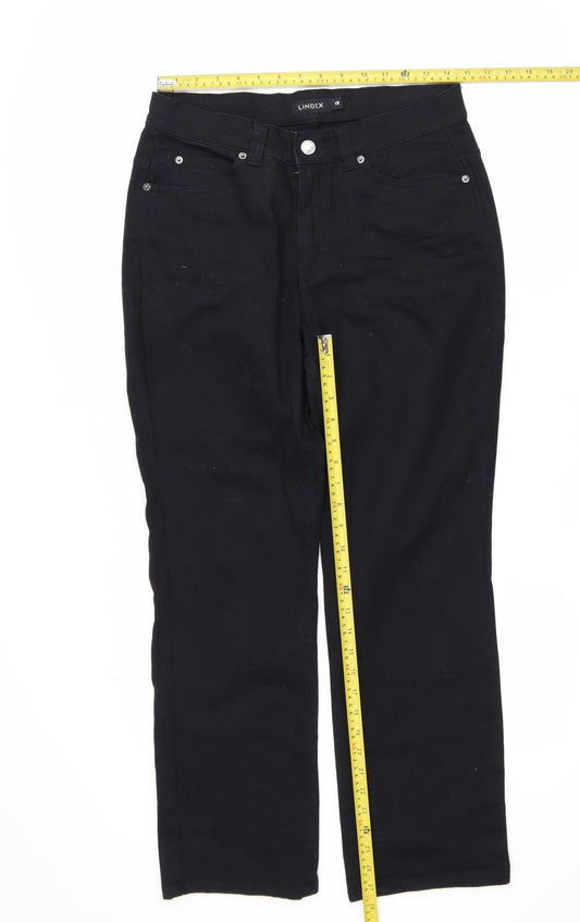 Lindex Women Black High Waist Straight Leg Stretch Jeans Size 19