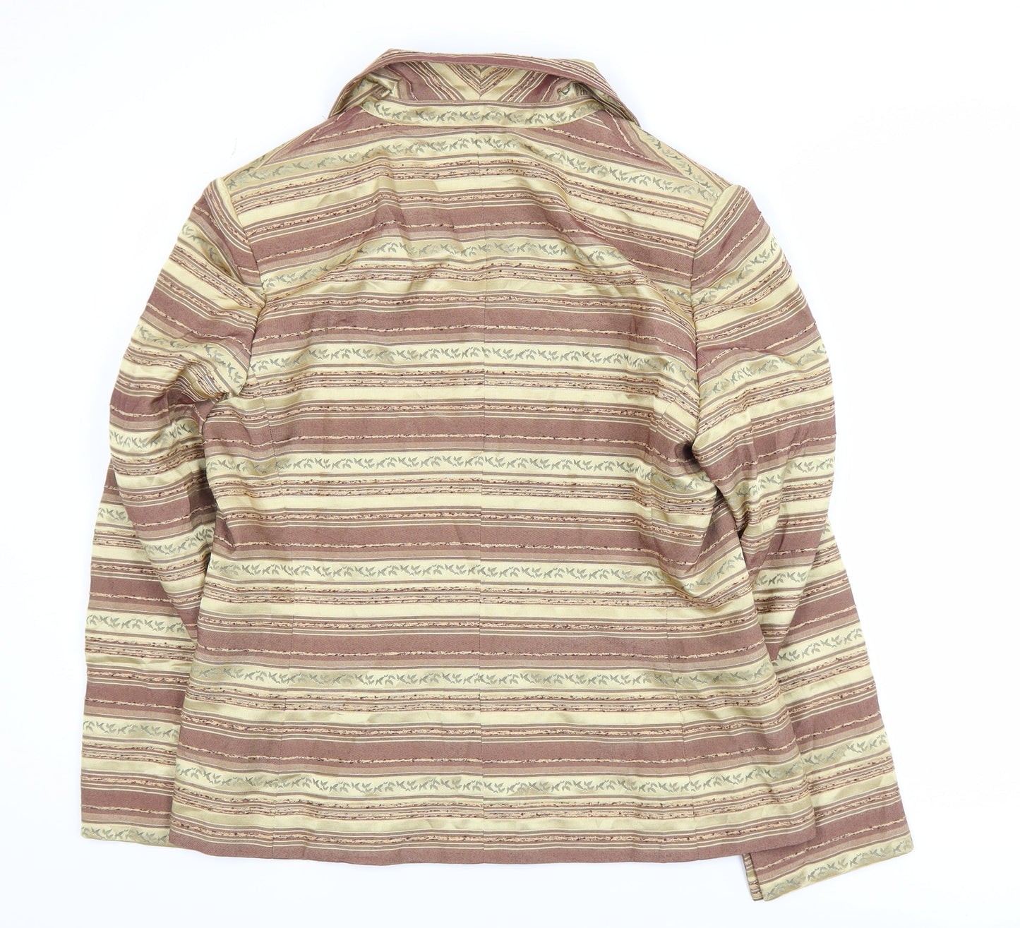 Kasper Women’s Brown Striped Single-Breasted Blazer Jacket Size 14