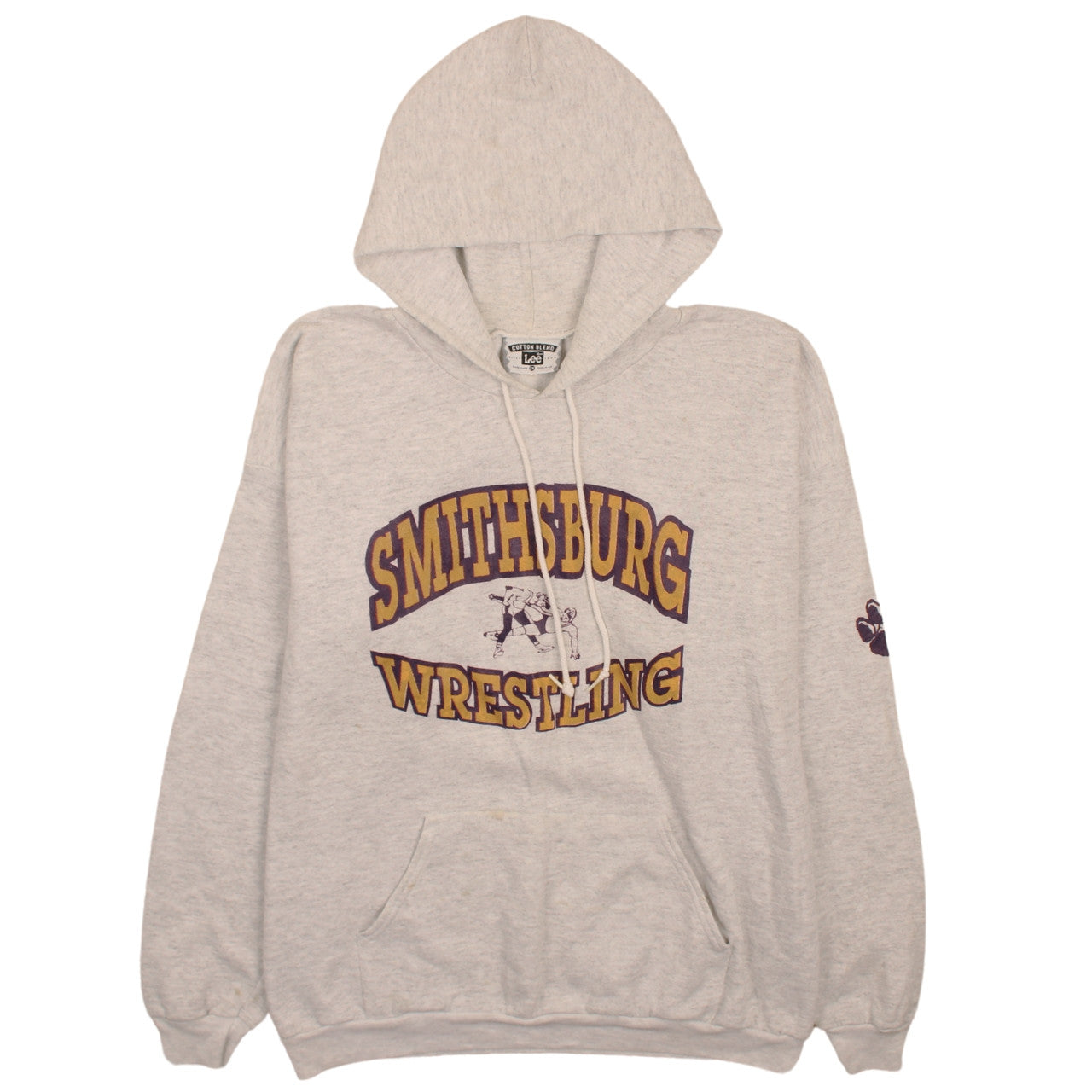 Lee Men's Grey Pullover Hoodie 2XL Smithsburg Wrestling Vintage