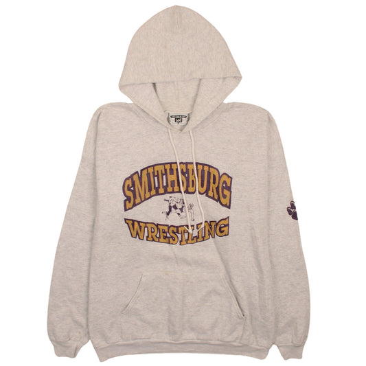 Lee Men's Grey Pullover Hoodie 2XL Smithsburg Wrestling Vintage