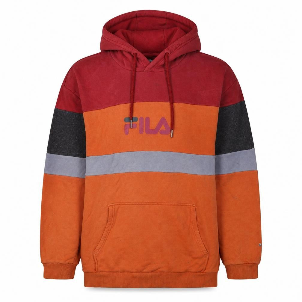 FILA Men's Multicoloured Pullover Hoodie XL Logo Sports Style