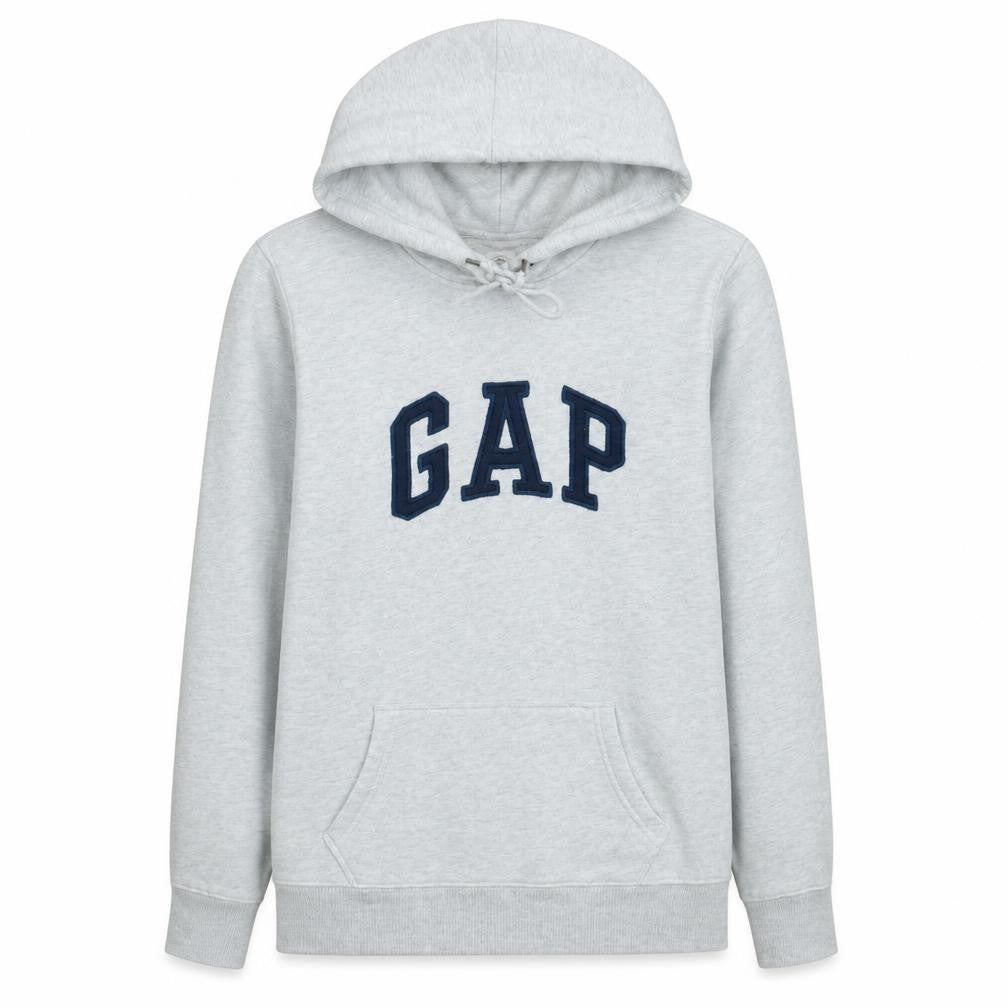 GAP Women Grey Logo Pullover Hoodie Medium Tall Authentic Cotton Blend