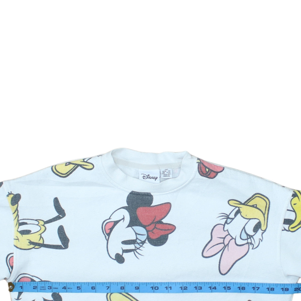 Disney Women White 2XS Pullover Sweatshirt Minnie & Friends Print