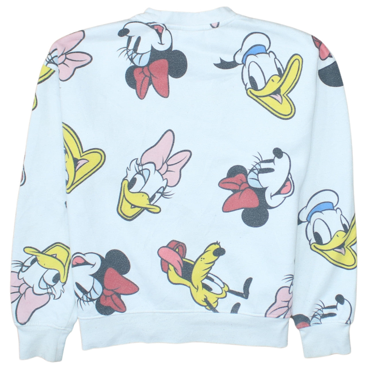 Disney Women White 2XS Pullover Sweatshirt Minnie & Friends Print