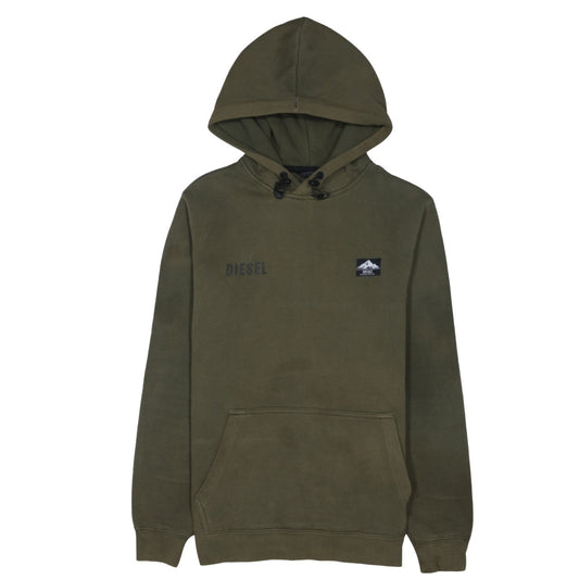 Diesel Men’s Green Pullover Hoodie Size S Regular Fit Logo Design