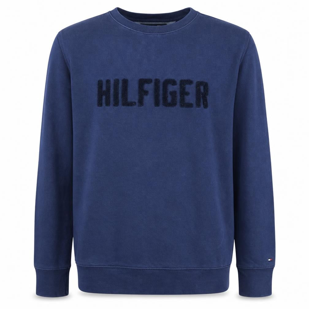 Tommy Hilfiger Men Blue XL Pullover Sweatshirt Classic Logo Crew Neck