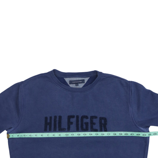 Tommy Hilfiger Men Blue XL Pullover Sweatshirt Classic Logo Crew Neck