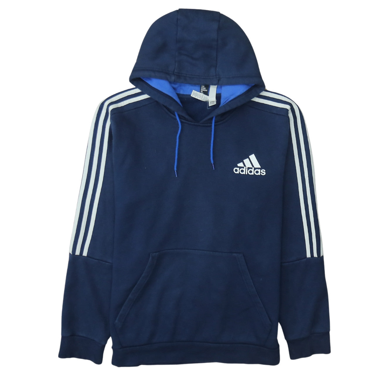 Adidas Men's Blue Pullover Hoodie L Sports Fleece Sweatshirt