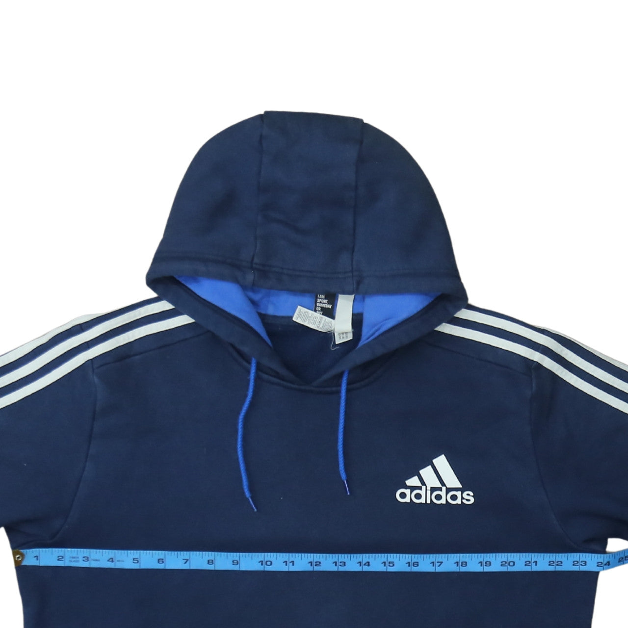 Adidas Men's Blue Pullover Hoodie L Sports Fleece Sweatshirt