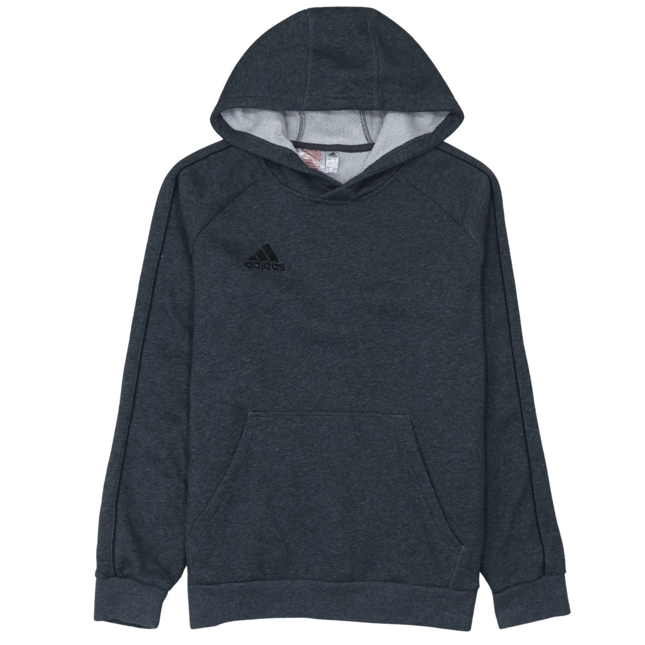 Adidas Boys Grey Fleece Pullover Hoodie Size 13-14 Years