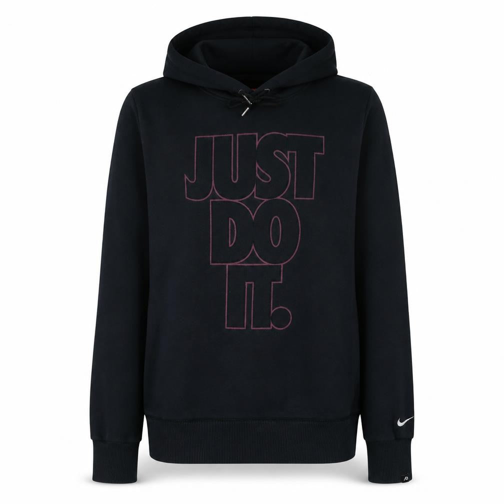 Nike Athletic Dept Women Black Pullover Hoodie L Graphic Just Do It