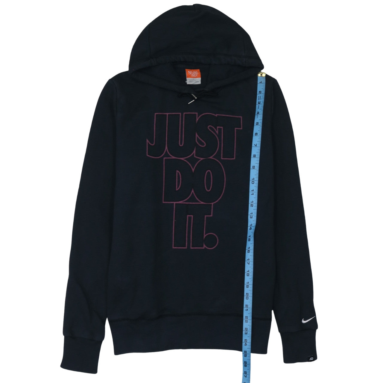 Nike Athletic Dept Women Black Pullover Hoodie L Graphic Just Do It