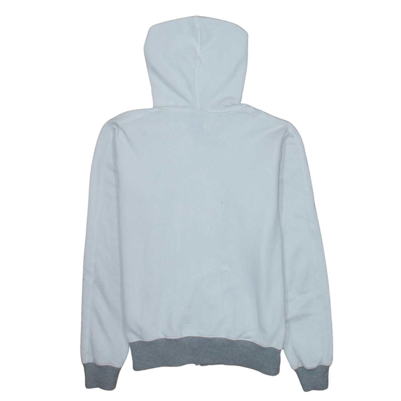Nike Air Womens White Full Zip Hoodie Size L Grey Trim Casual