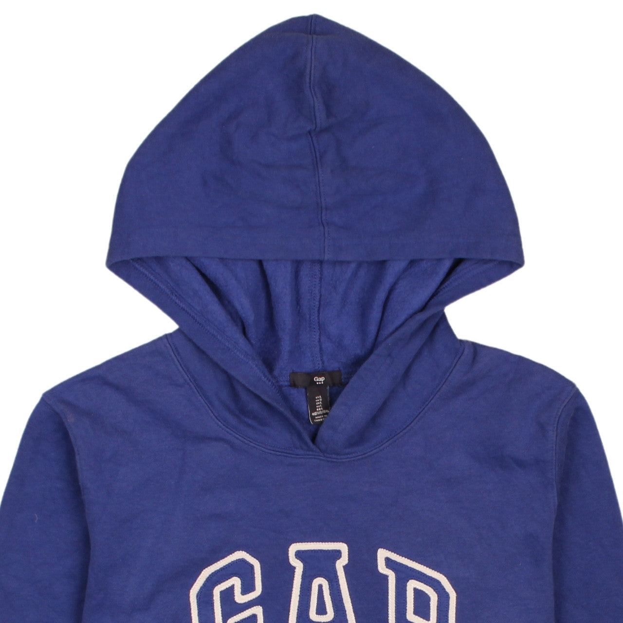 GAP Women's Blue Pullover Hoodie L Cotton Logo Casual Sweatshirt