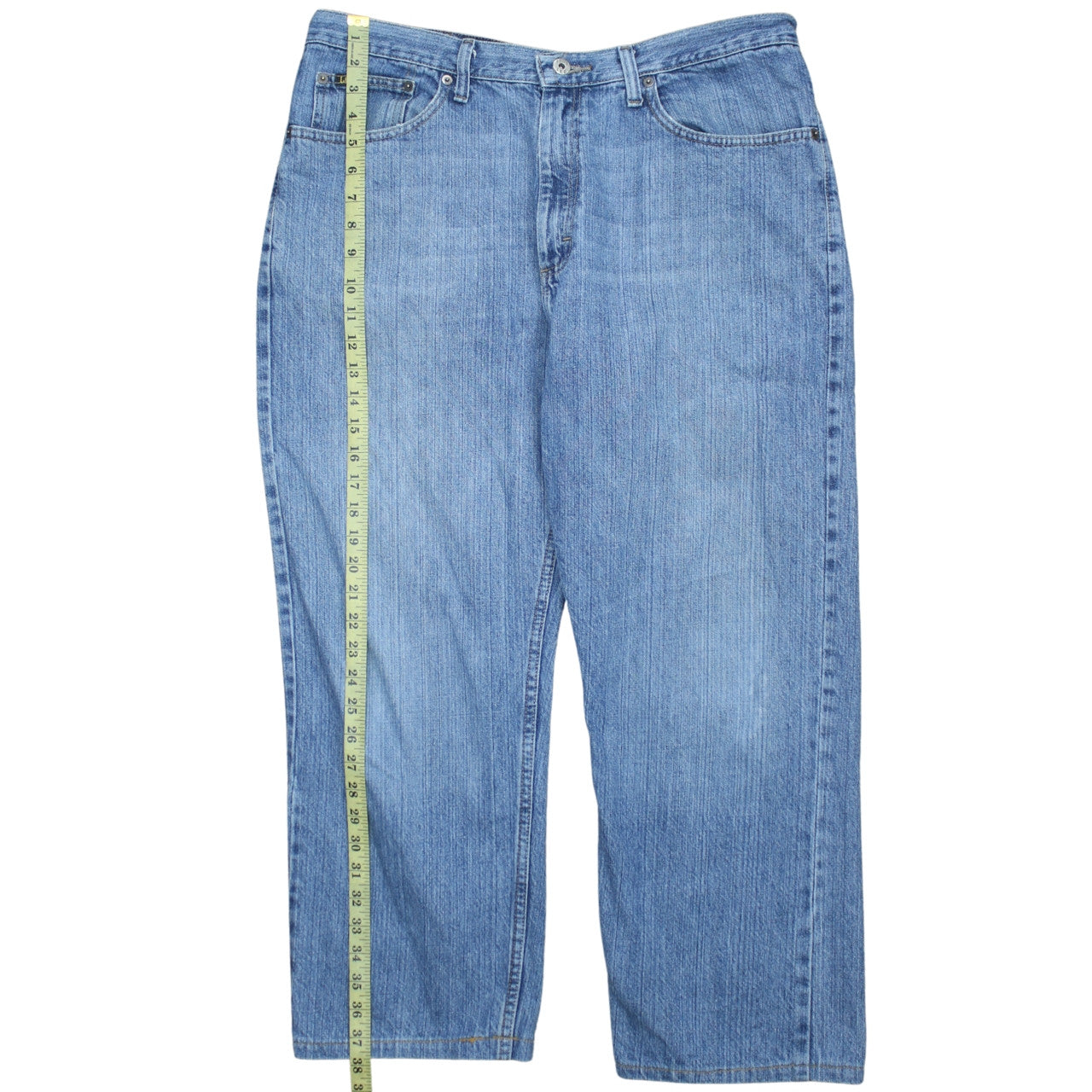 Lee Men's Blue 38x32 Straight Fit Denim Jeans