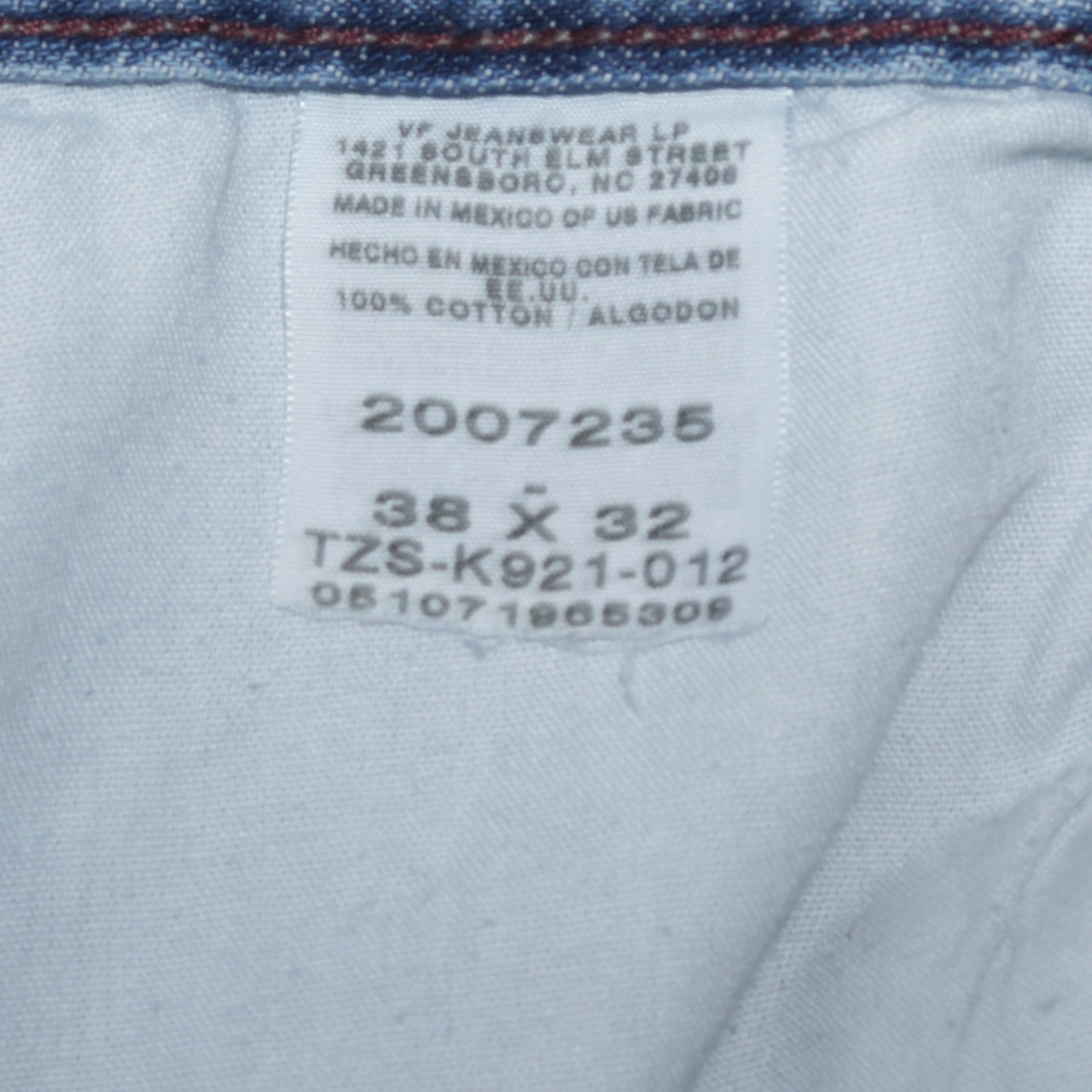 Lee Men's Blue 38x32 Straight Fit Denim Jeans