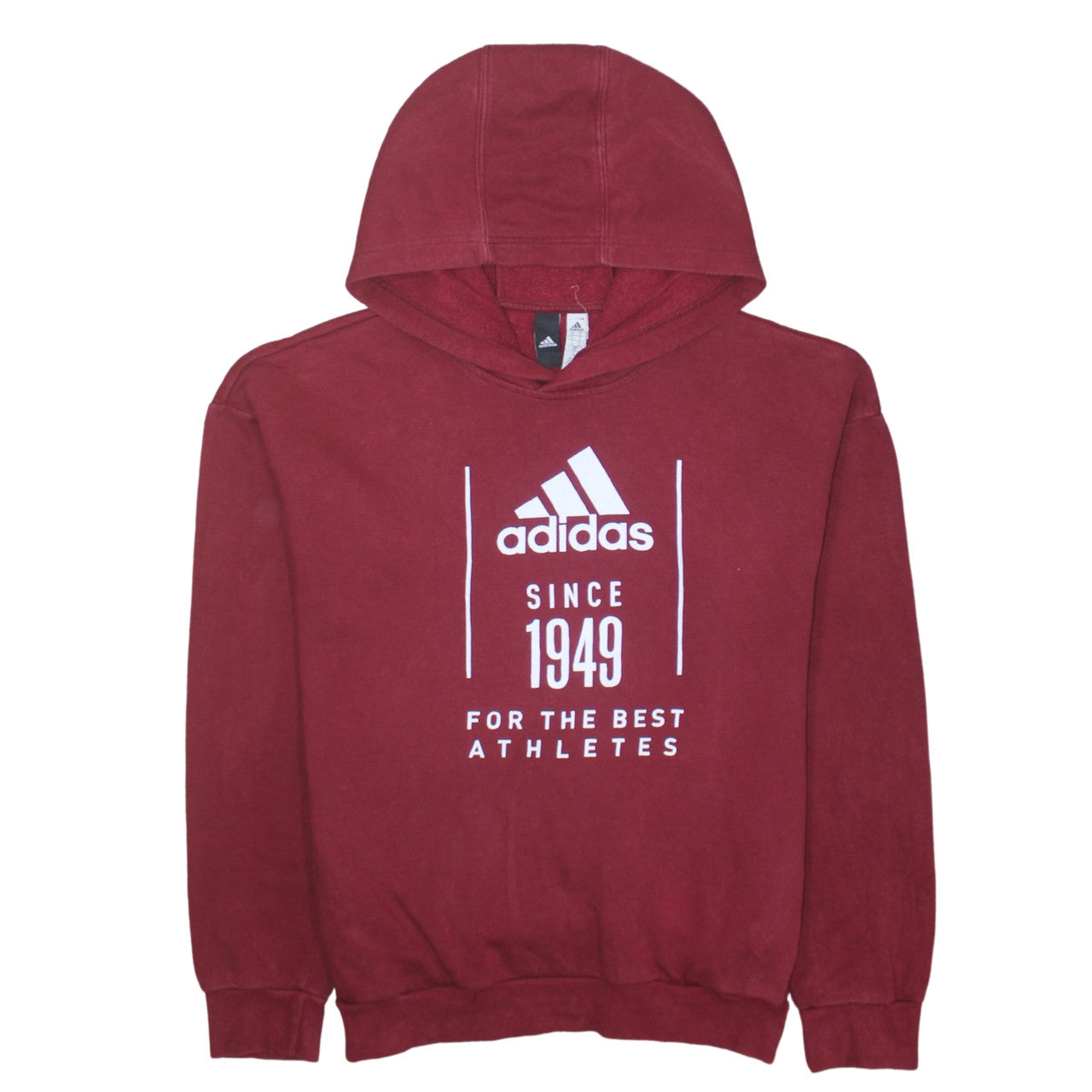 Adidas Men's Red Pullover Hoodie Size S Graphic Sports Fleece