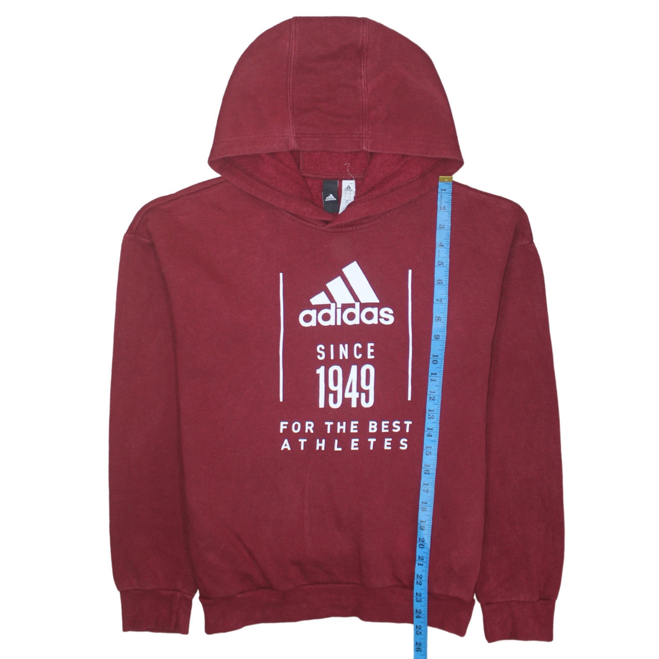 Adidas Men's Red Pullover Hoodie Size S Graphic Sports Fleece