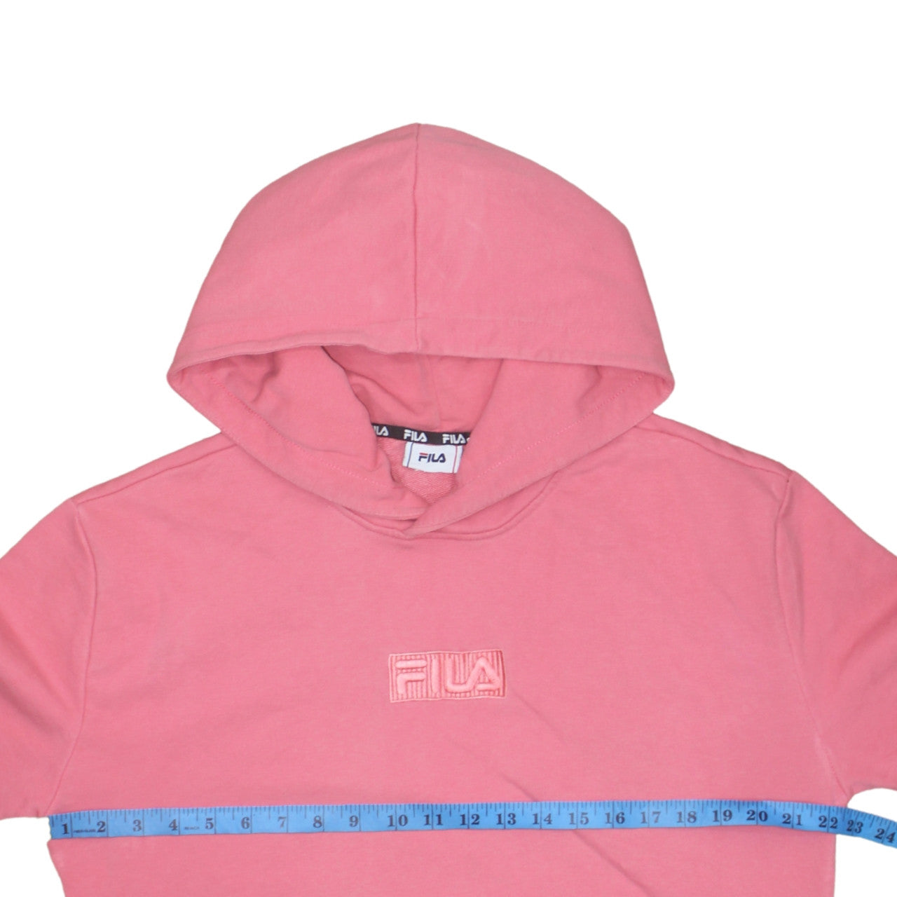 Fila Women Pink Pullover Hoodie L Logo Cotton Casual Sweatshirt