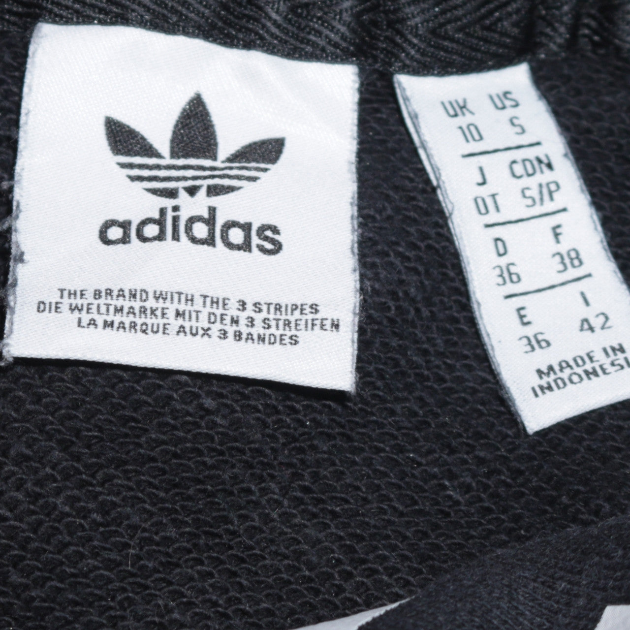 Adidas Womens Black Trefoil Logo Pullover Hoodie Size 10
