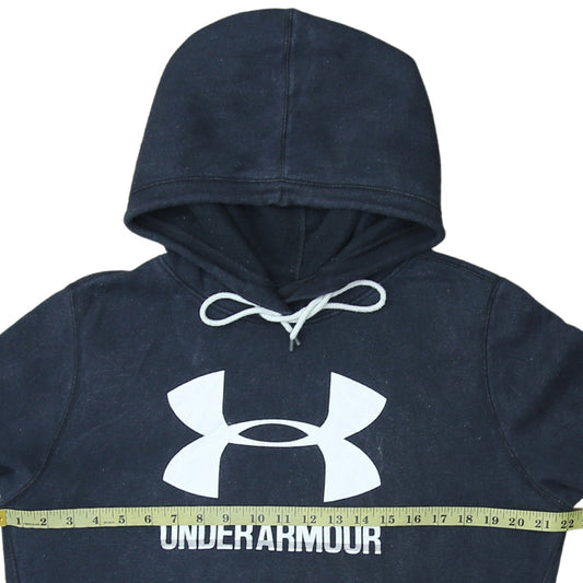 Under Armour Mens Black Pullover Hoodie Size L Loose Fit Fleece