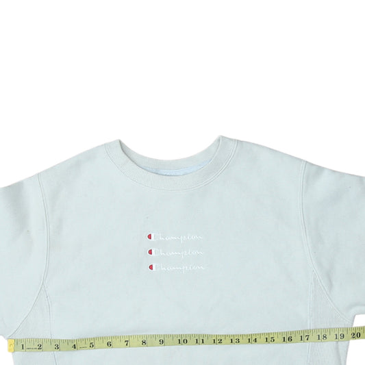 Champion Men's White Small Pullover Sweatshirt Embroidered Logo