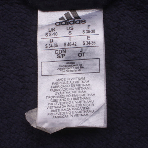 Adidas Boys Black Full Zip Hoodie Size S 8-10 with Logo Detail