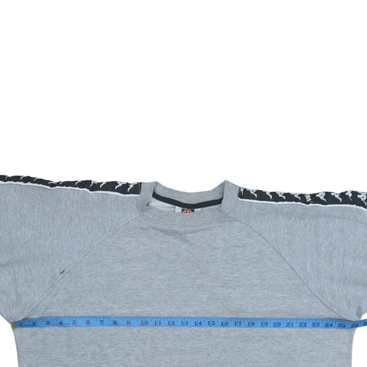 Kappa Womens Grey Logo Tape Sweatshirt Large Casual Pullover