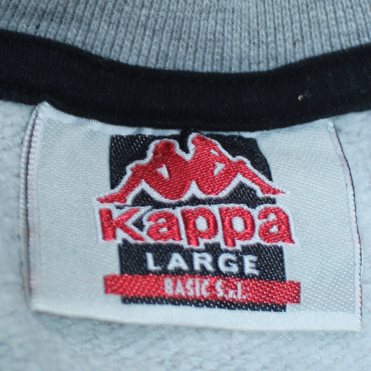 Kappa Womens Grey Logo Tape Sweatshirt Large Casual Pullover