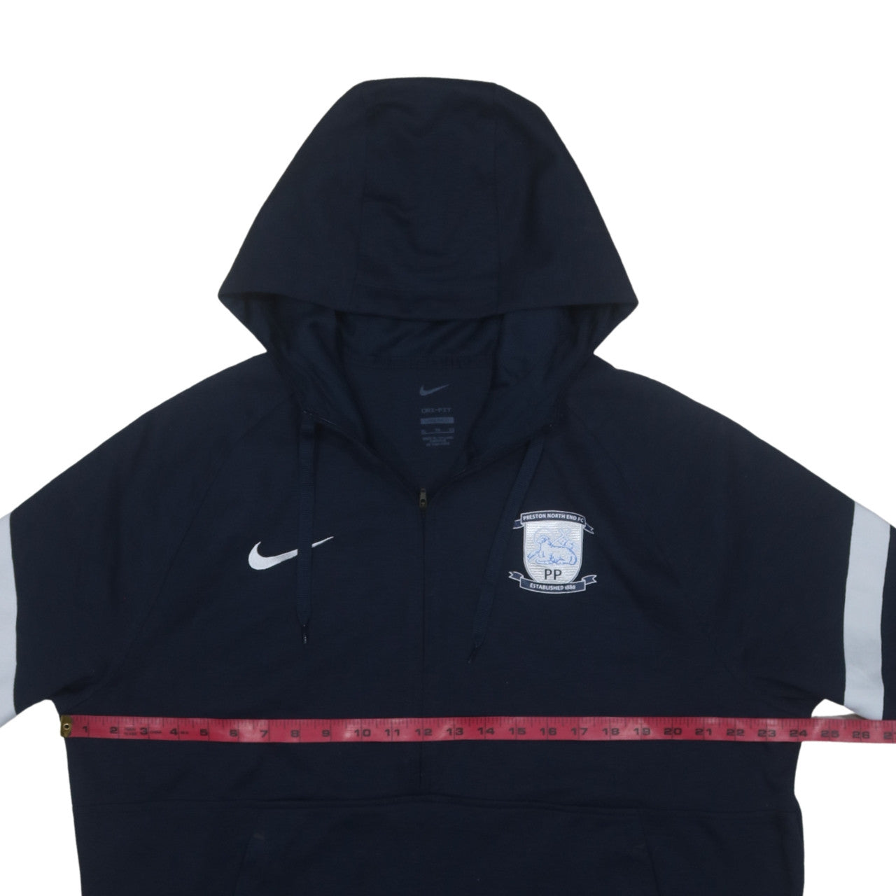 Nike Preston North End FC Men's Navy Blue XL Dri-FIT 1/2 Zip Hoodie