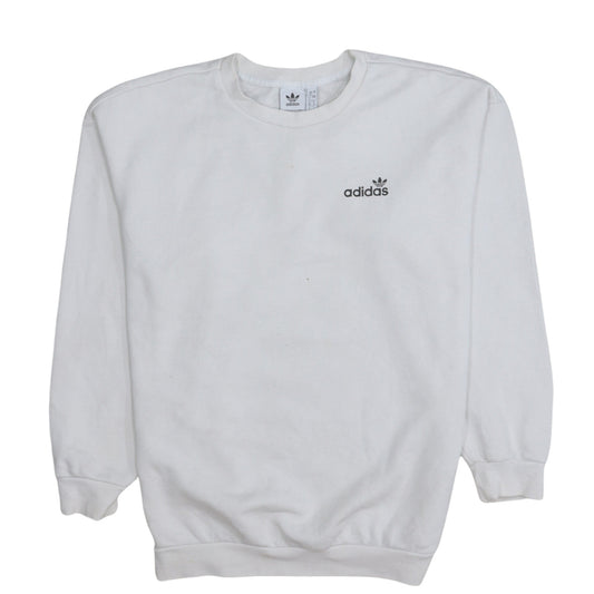 Adidas Women White Crew Neck Pullover Sweatshirt Size 8