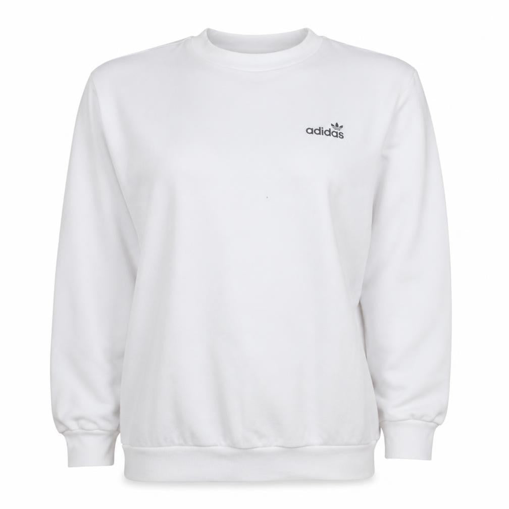 Adidas Women White Crew Neck Pullover Sweatshirt Size 8