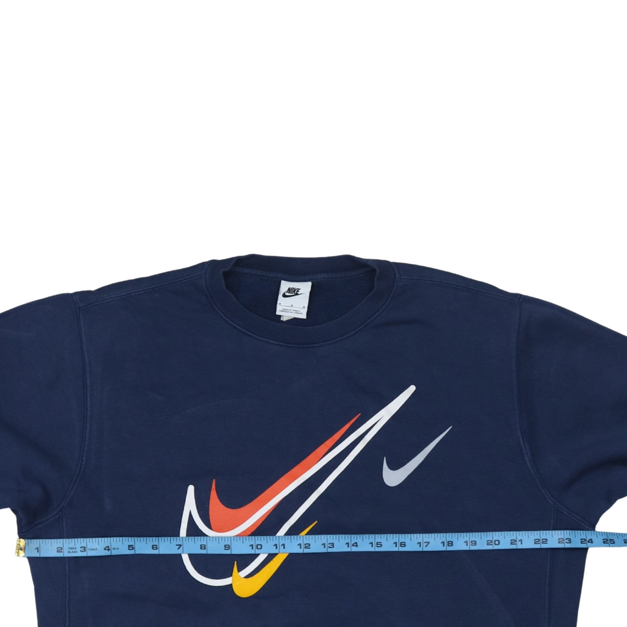 Nike Men's Blue Graphic Logo Crew Neck Pullover Sweatshirt M