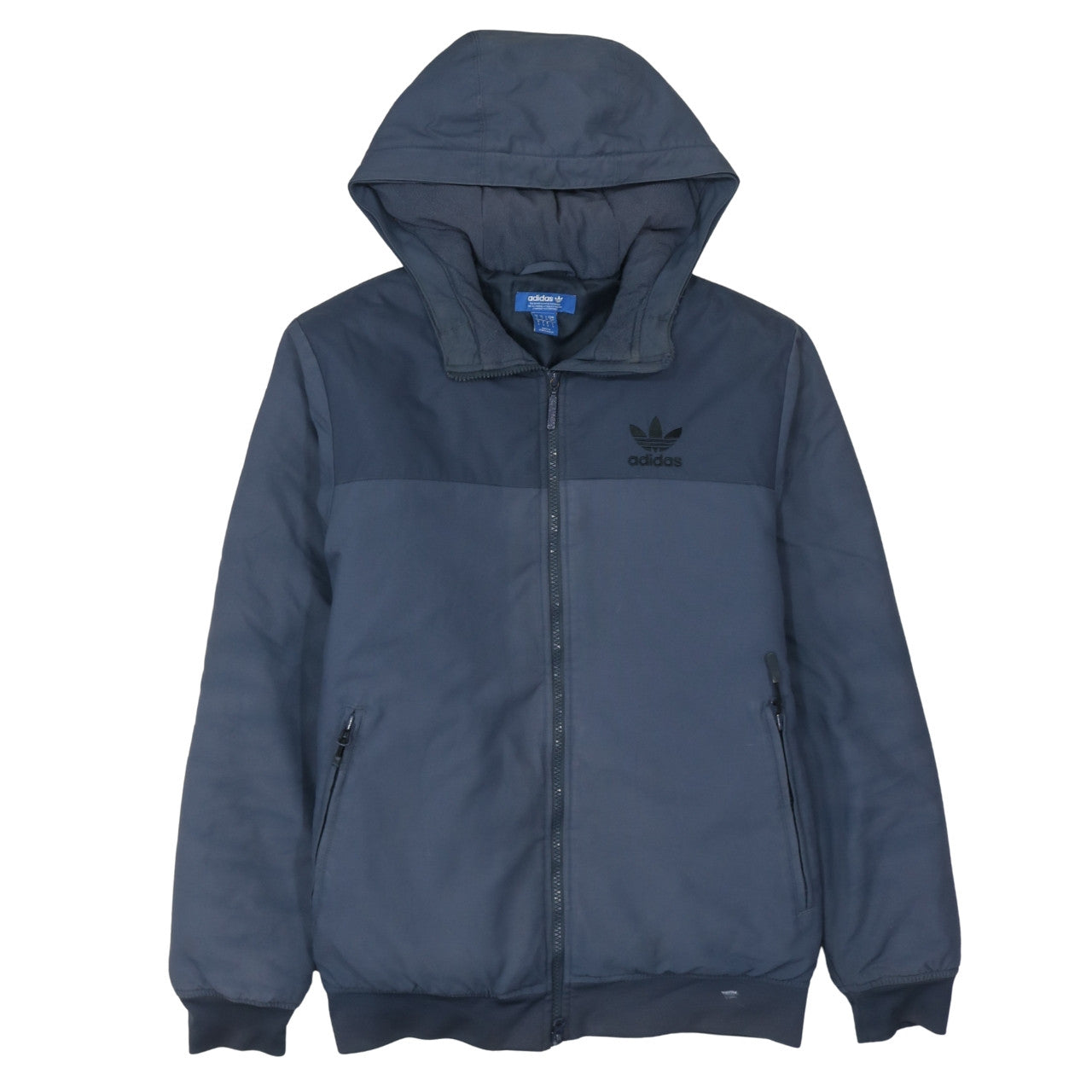 Adidas Men's Blue Hooded Puffer Jacket Size S Regular Fit