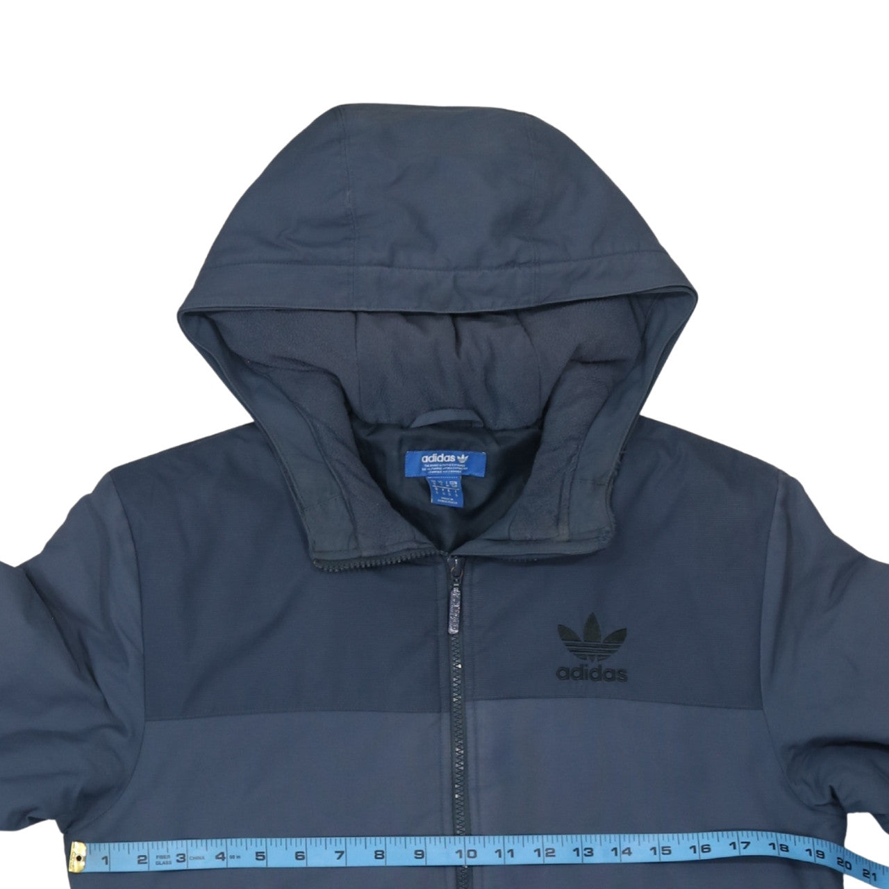 Adidas Men's Blue Hooded Puffer Jacket Size S Regular Fit