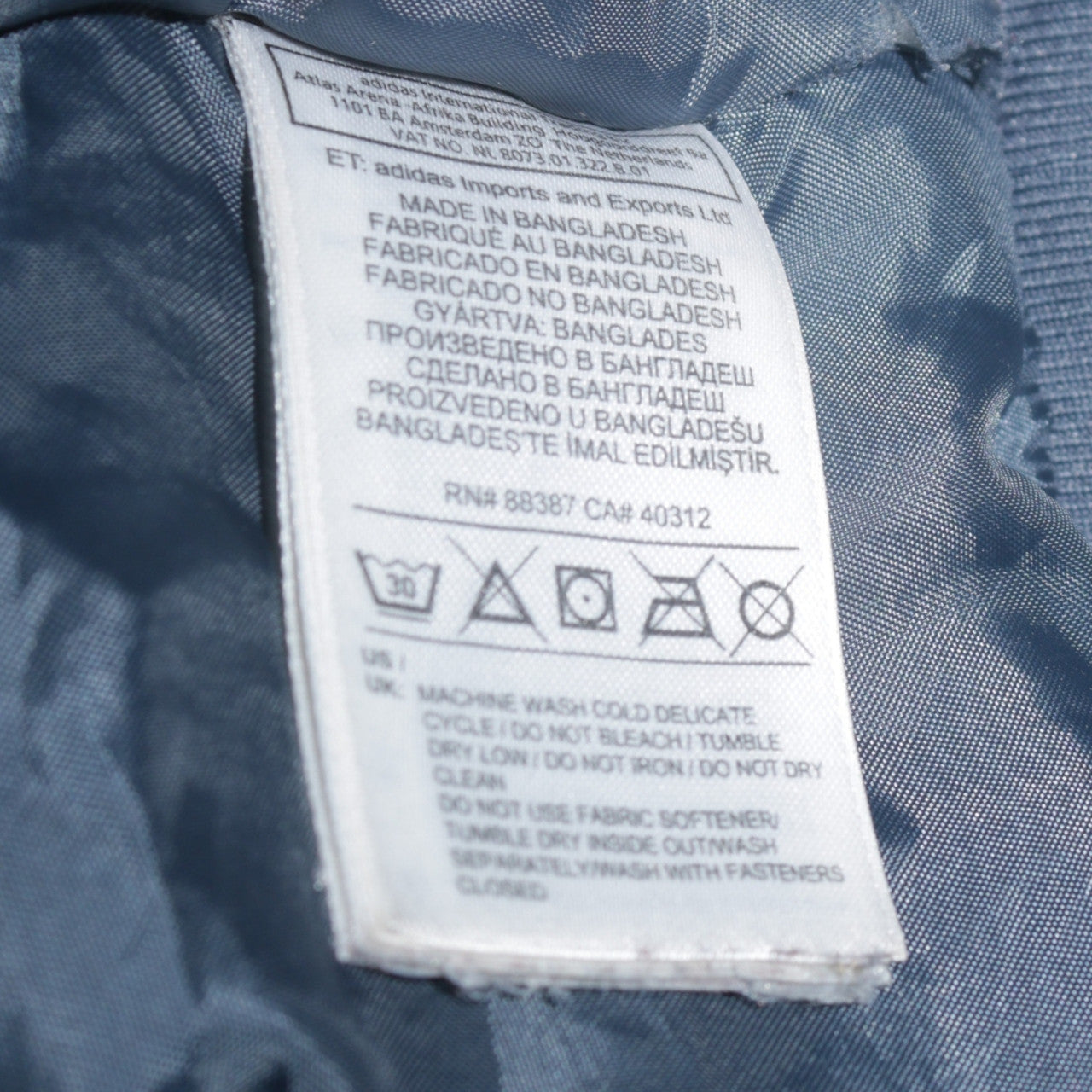 Adidas Men's Blue Hooded Puffer Jacket Size S Regular Fit
