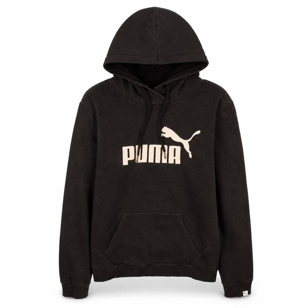 Puma Women Black Logo Pullover Hoodie Size 14 UK Cotton Blend