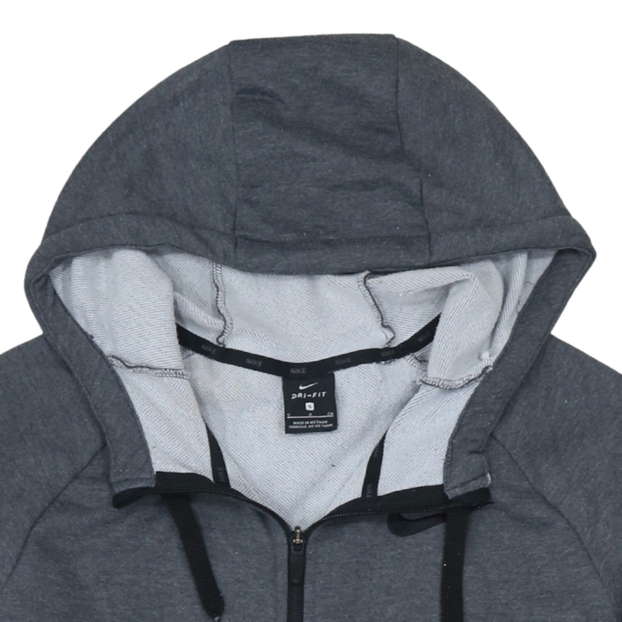 Nike Men's Grey Dri-FIT Full Zip Hoodie Size S Lightweight Sportswear