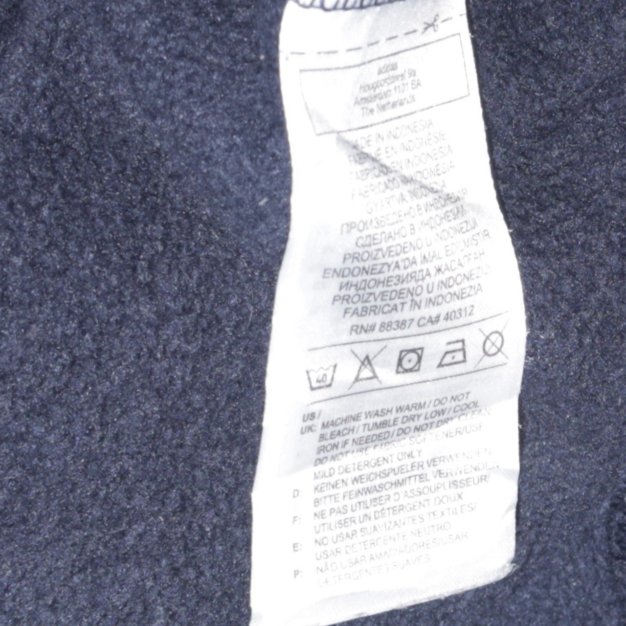 Adidas Men's Blue Small Pullover Sweatshirt Crew Neck Fleece