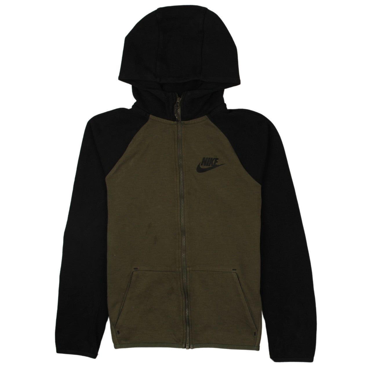 Nike Boys Black & Khaki Full Zip Hoodie 12-13 Years Classic Fit