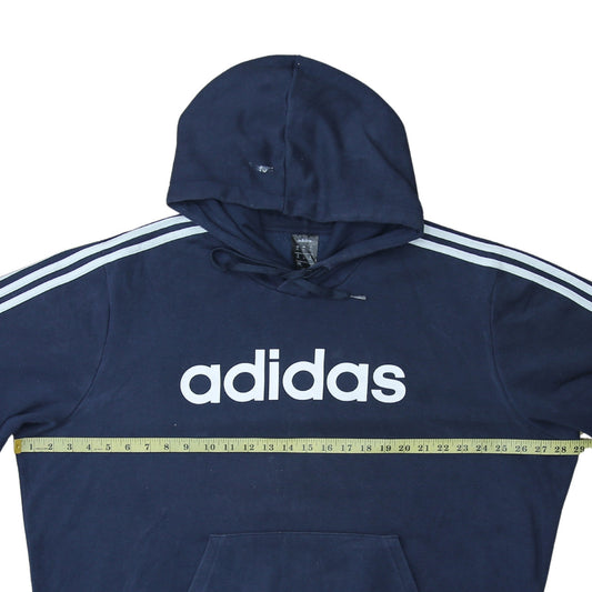Adidas Mens Blue 2XL Pullover Hoodie Logo Sportswear