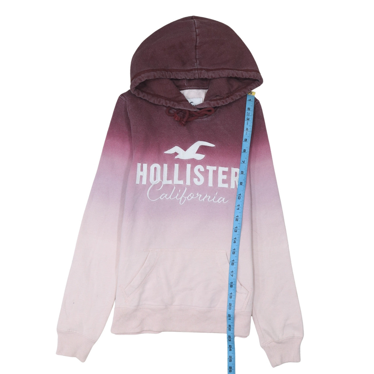 Hollister Women’s Pink Ombre Pullover Hoodie XS Cotton Blend