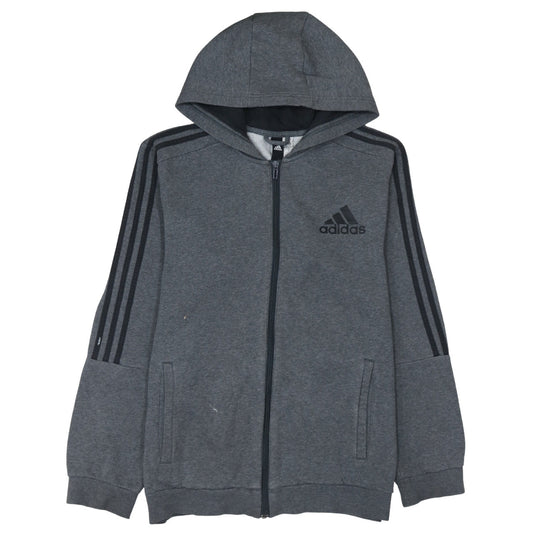 Adidas Men's Grey Full Zip Hoodie Size L Sports Fleece