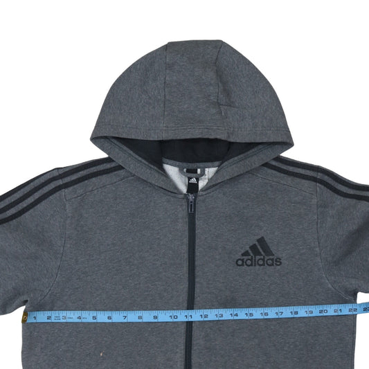 Adidas Men's Grey Full Zip Hoodie Size L Sports Fleece