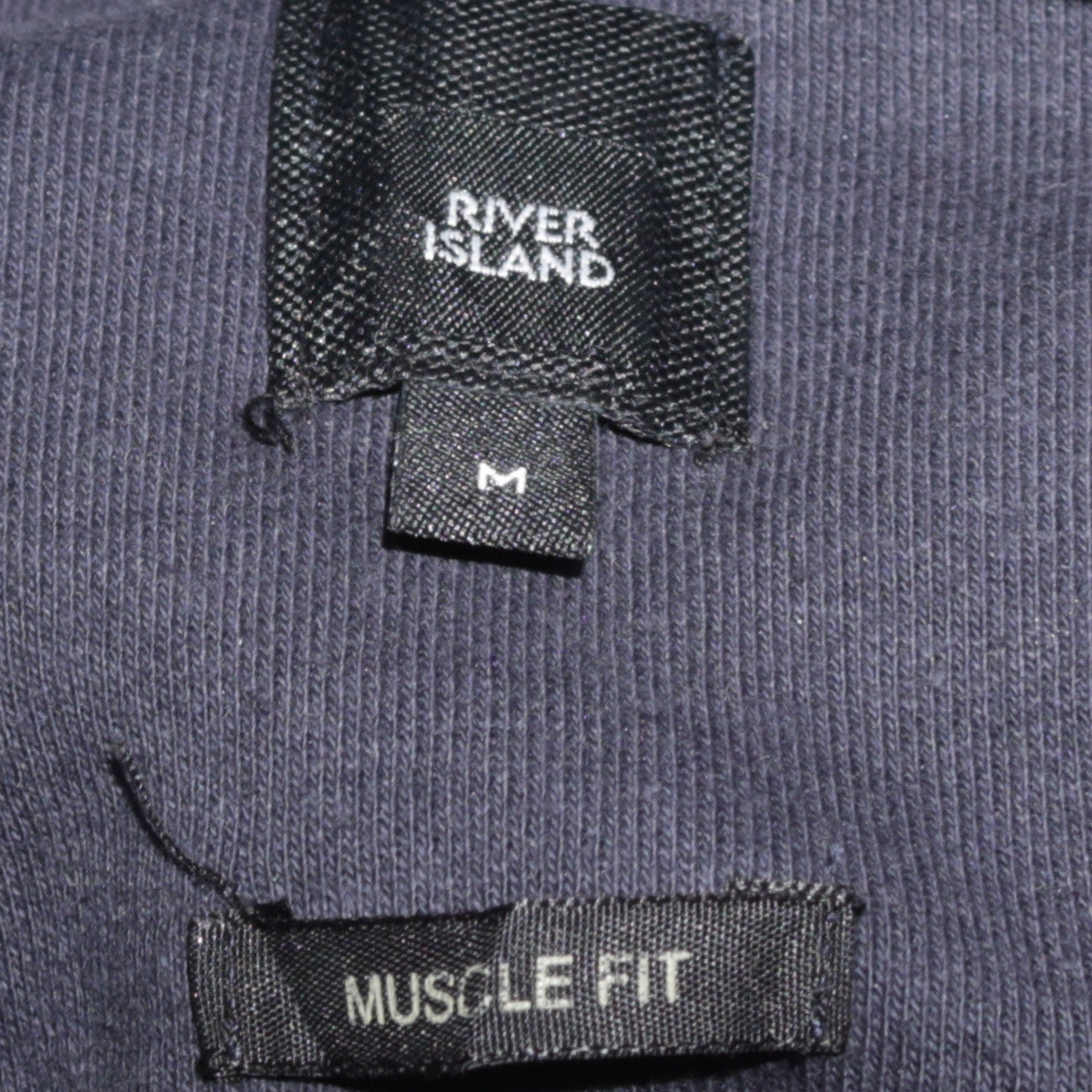 River Island Men's Blue Muscle Fit Pullover Hoodie Size M