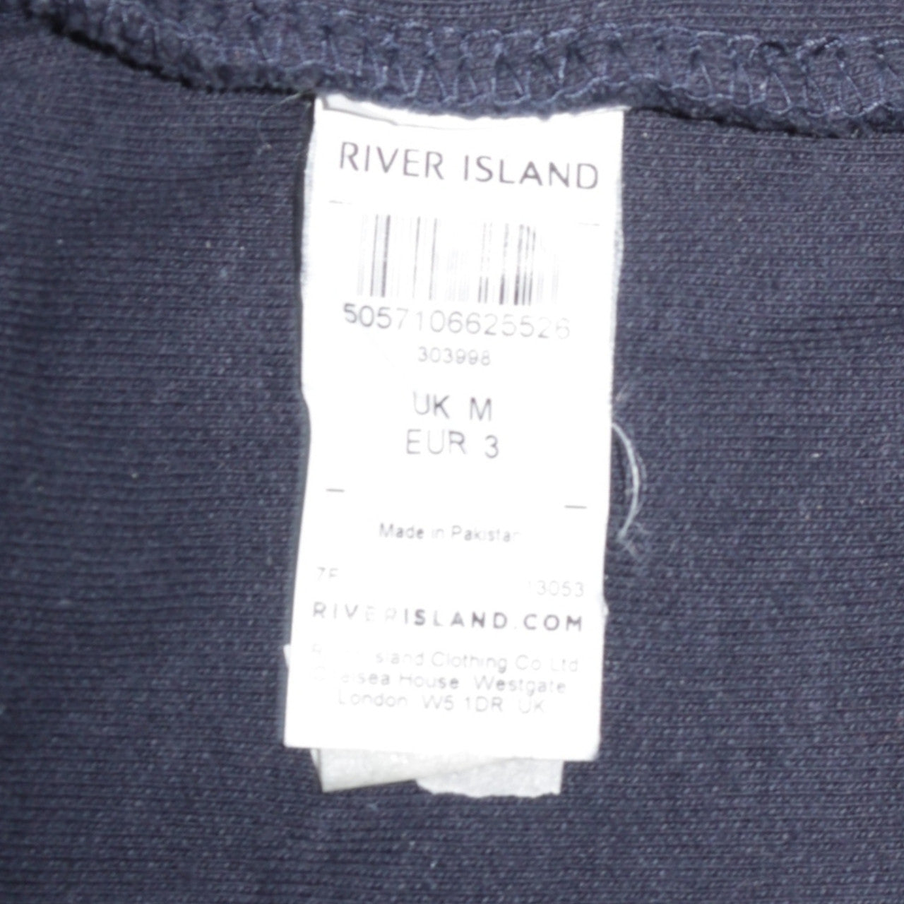 River Island Men's Blue Muscle Fit Pullover Hoodie Size M
