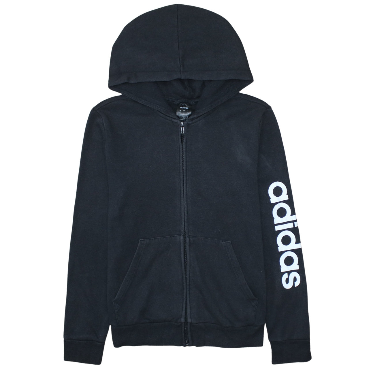 Adidas Womens Black Full Zip Hoodie Medium 12 Hooded Sweatshirt