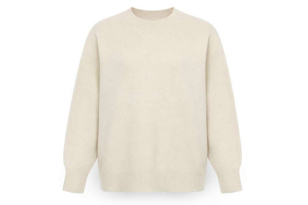 ASOS Women's Beige Crew Neck Long Sleeve Pullover Jumper Size L