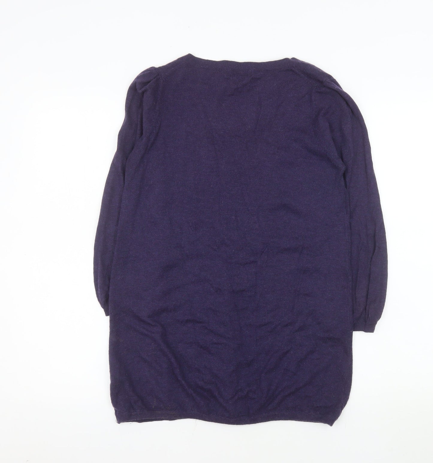 Marks and Spencer Women’s Purple Henley Wool Knit Jumper Size 10