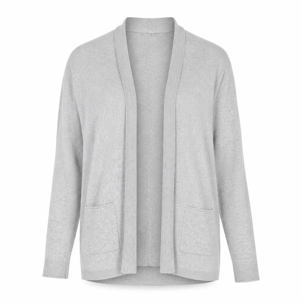 White Stuff Women's Grey Size 12 Cotton Open Cardigan